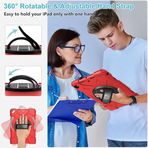Another view of the Case for iPad 9th/8th/7th Generation 10.2 Inch Red | Shockproof