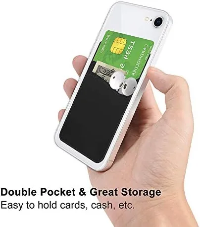 The Senose Phone Wallet Stick On Card Holder, Pack of 6 in real use