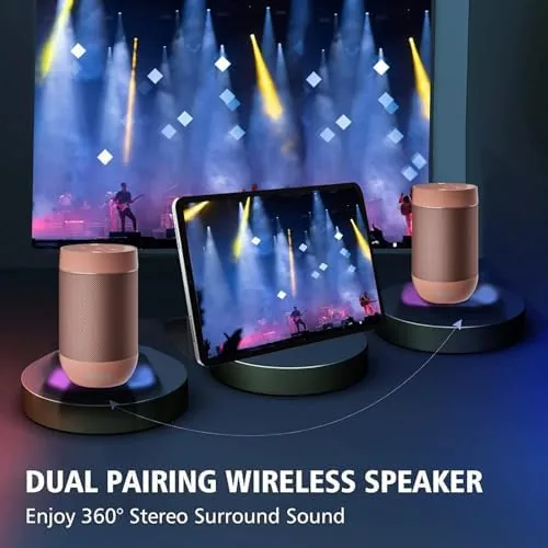 Another view of the comiso Bluetooth Speaker, Portable Bluetooth Speakers with Wireless Stereo Pairing