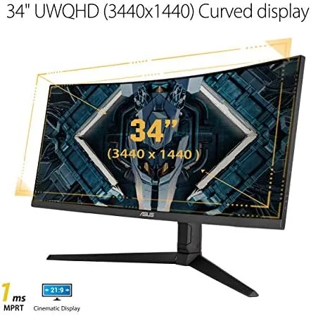 Close look at the ASUS VG34VQL1B TUF 34 Inch Curved Gaming Monitor - WQHD build quality