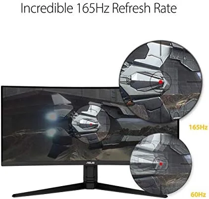 Detail shot of the ASUS VG34VQL1B TUF 34 Inch Curved Gaming Monitor - WQHD features