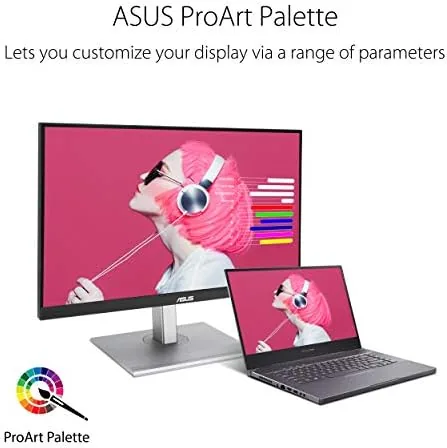 Two monitors side by side comparing the ProArt with a standard display