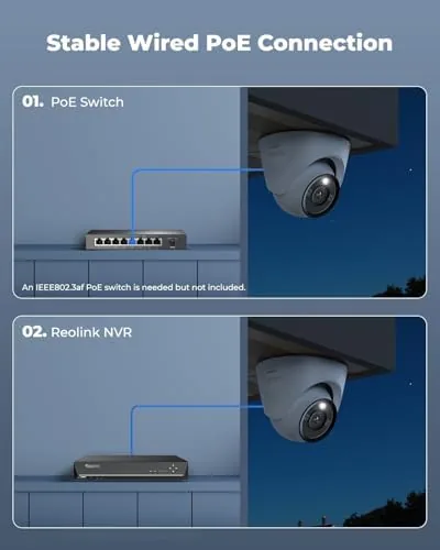 Another view of the REOLINK RLC-1224A 12MP Dome Outdoor PoE Camera for Home Security