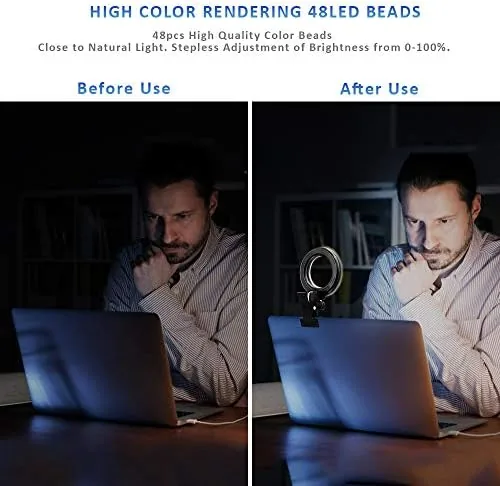 Close look at the Video Conference Lighting Kit, Ring Light for Monitor Clip On build quality