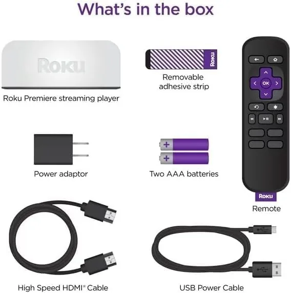 The Roku home screen grid showing streaming channels on the television