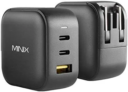 Close look at the MINIX P1 66W Turbo 3-Port GaN Travel Wall Charger USB build quality