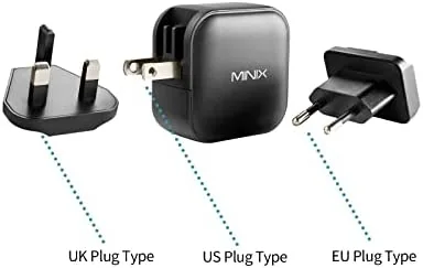 The MINIX P1 66W Turbo 3-Port GaN Travel Wall Charger USB in real use