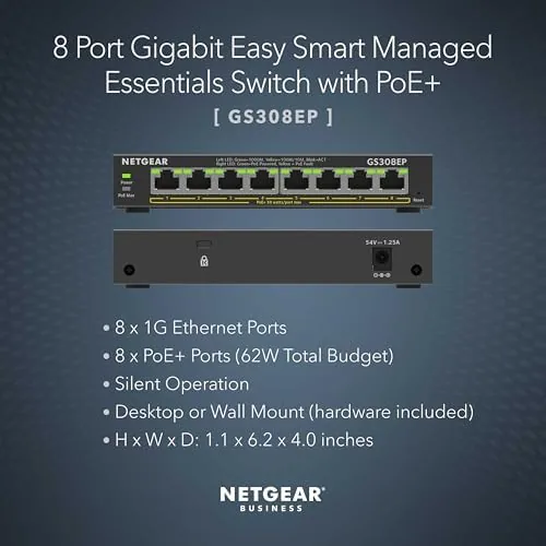 Close look at the NETGEAR 8 Port PoE Gigabit Ethernet Easy Smart Managed Switch build quality
