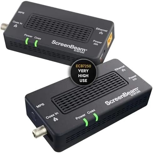 ScreenBeam ECB7250K02 Network Adapter Starter Kit Bonded MoCA 2.5 - Fastest | Ethernet Over Review: Tested and Rated