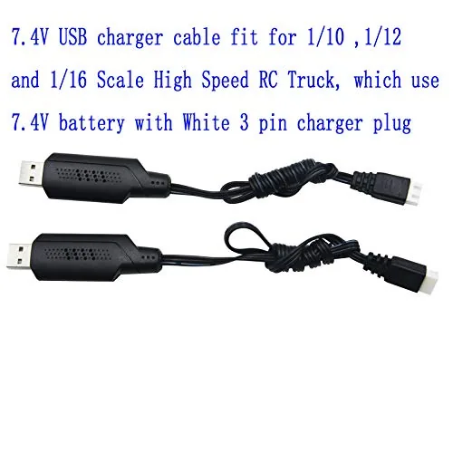 The Blomiky 2 Pack 7.4V 1.3A Lithium Battery Charger Cable with in real use