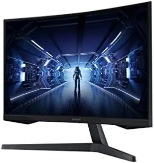 Close look at the Samsung 34' Odyssey G5 Ultra-Wide Gaming Monitor with 1000R Curved build quality
