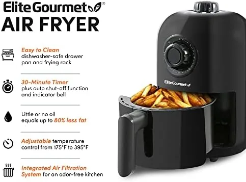 Close look at the Elite Gourmet EAF1121 Personal Air Fryer, Compact, Oil-Less, 1000W, 1.1Qt build quality