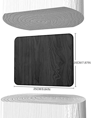 Close look at the YSAGi Grey Hard Mouse Pad,Ultra Thin Wood-Textured PU Leather Mouse build quality
