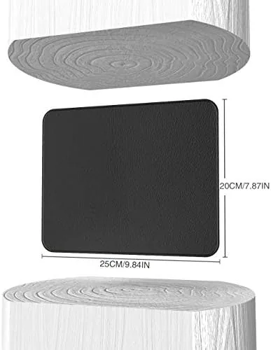 Close look at the YSAGi Black Hard Mouse Pad,Ultra Thin Wood-Textured PU Leather Mouse build quality