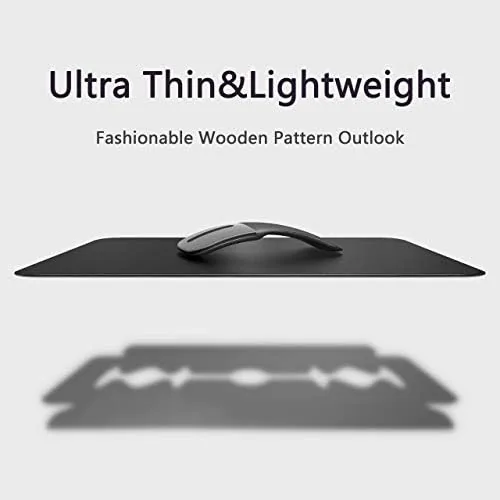 The YSAGi Black Hard Mouse Pad,Ultra Thin Wood-Textured PU Leather Mouse in real use