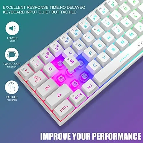 Gaming setup with the keyboard in use during a fast paced game