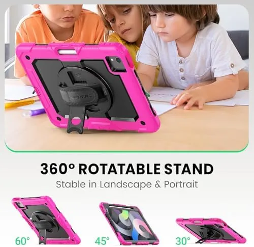 The SEYMAC Case for iPad Air 5th/4th Gen 10.9 Inch, Black/Pink in real use