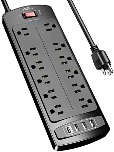 ALESTOR 6 ft Surge Protector Power Strip Review: Twelve Outlets, Four USB Ports, and Real Protection