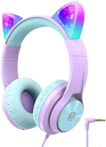 iClever HS20 Kids Headphones for Toddler Girls, Cat Ear LED Light Up School | Review: Tested and Rated