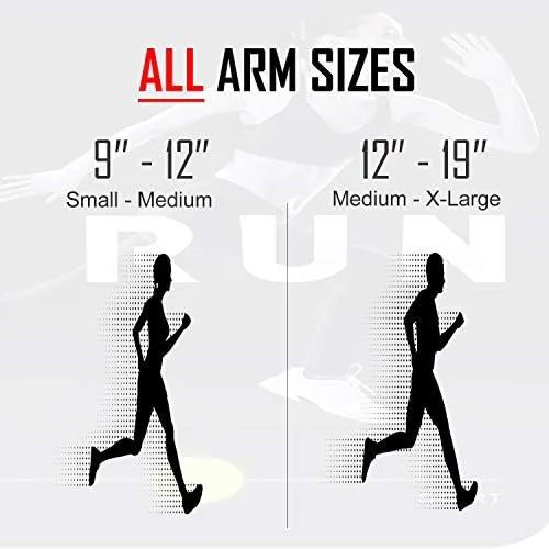 The armband packed in a gym bag alongside running shoes