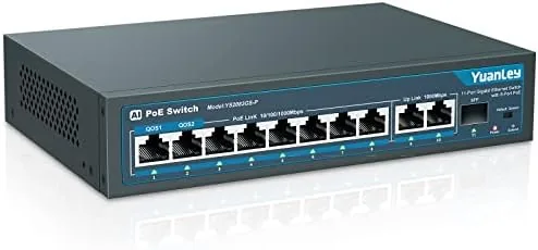 Overview of the YuanLey 8 Port Gigabit PoE Switch with 2 Gigabit Uplink