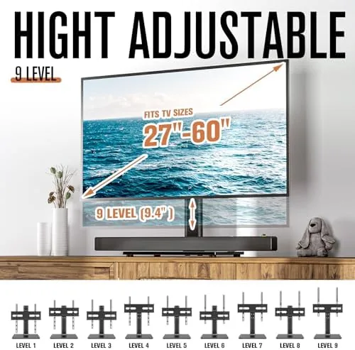 Detail shot of the Universal Swivel TV Stand - Table Top TV Stand for features