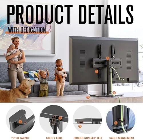 Another view of the Universal Swivel TV Stand - Table Top TV Stand for