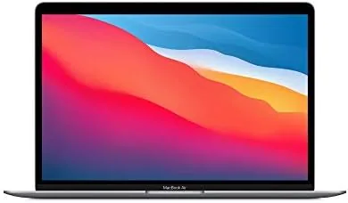 Renewed Apple MacBook Air M1 in Space Gray open on a desk showing the display and keyboard