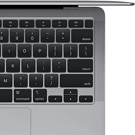 The MacBook Air M1 running a browser, documents, and a photo editor on its desktop