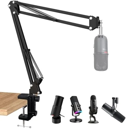 SoloCast Boom Arm Mic Stand, Adjustable Suspension Boom Scissor Arm Stand Compatible with HyperX Review: Tested and Rated