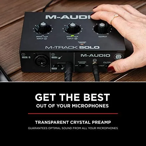 Another view of the M-AUDIO M-Track Solo USB Audio Interface | XLR, Line and