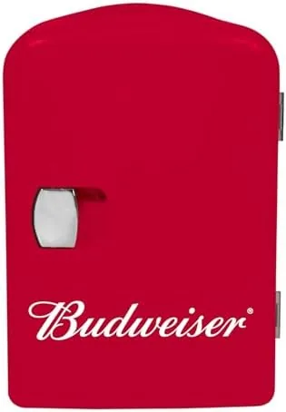 Close look at the CURTIS Budweiser MIS135BUD, Mini Portable Compact Personal Fridge Cooler, 4 build quality