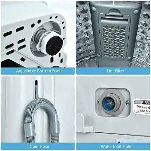 The full automatic washer next to a twin tub portable washer