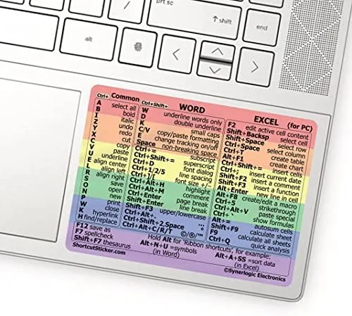 Synerlogic Word/Excel Windows Shortcut Sticker | Reference Guide Keyboard Shortcuts | Work from Home Review: Tested and Rated