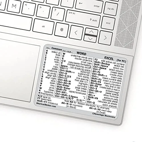 Testing the Synerlogic Word/Excel Windows Shortcut Sticker | Reference Guide Keyboard Shortcuts over two weeks