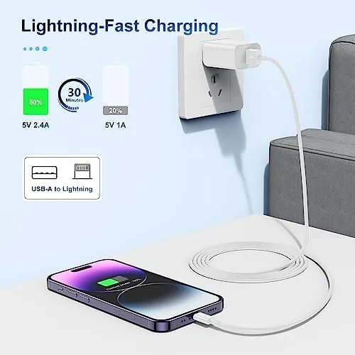 A tablet charging while the cable is bent around a nightstand