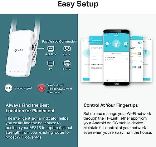 The TP-Link AC1200 WiFi Extender - 1.2Gbps Home Signal Booster, Dual compared in context