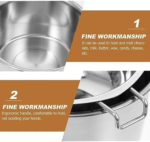 The double boiler set nested together after cleanup