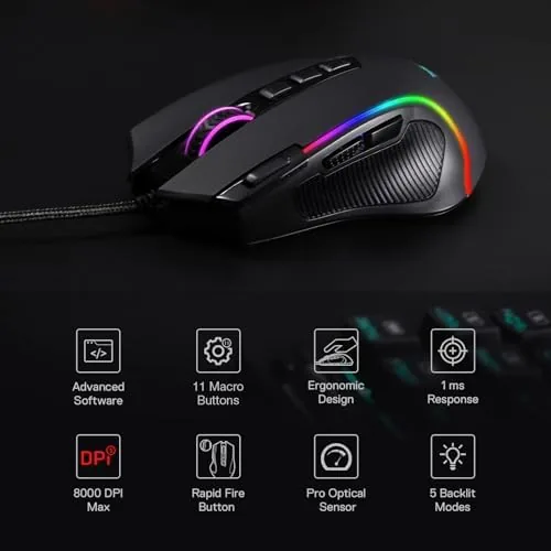 The M612 sensor and cable routing at the front of the mouse