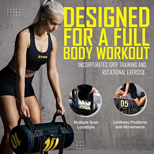 The ZIVA Power Sandbag , Pre-Weighted Training Bag with Multiple Handles in real use