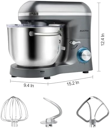 The Aucma mixer mixing a batch of cookie dough in the bowl