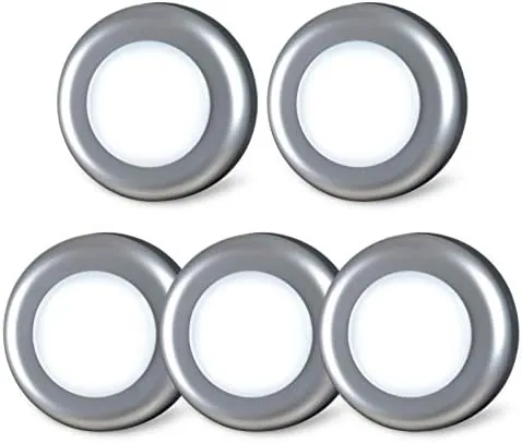 Overview of the STAR-SPANGLED 5 Pack 2.8" Push Tap Lights, Stick on Touch