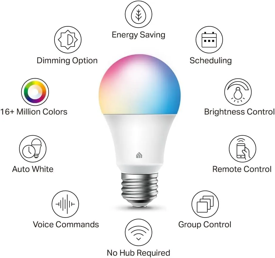 The Kasa app color wheel showing the full RGB color options
