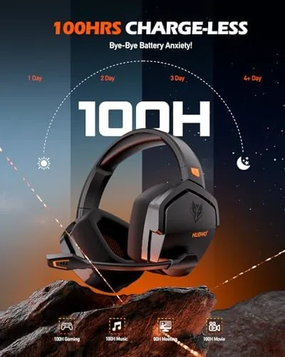 A gamer wearing the NUBWO headset playing an FPS game