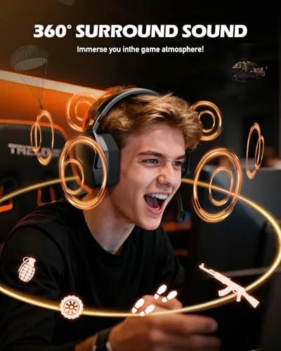 The NUBWO headset charging via USB near a PS5 console