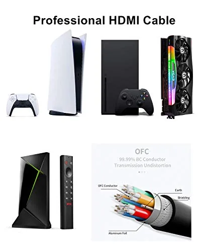 Gaming session running at high refresh rate on a monitor with the HDMI cable