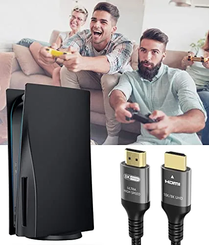 A home theater setup with the HDMI cable running from TV to AV equipment
