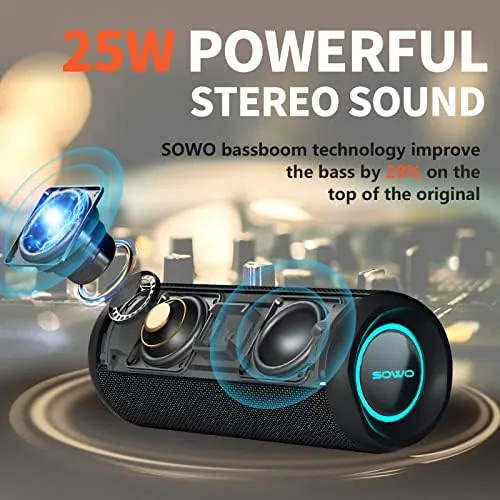 Close look at the SOWO Bluetooth Speaker Wireless, IPX7 Waterproof Portable Speaker Outdoor | build quality