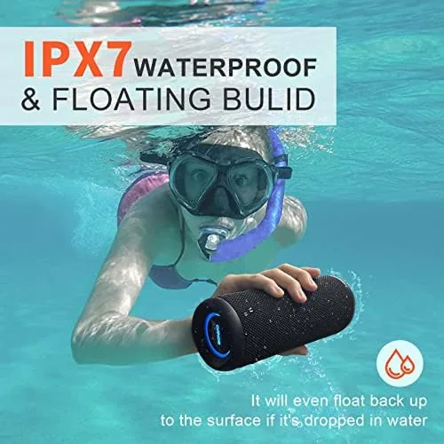 Detail shot of the SOWO Bluetooth Speaker Wireless, IPX7 Waterproof Portable Speaker Outdoor | features