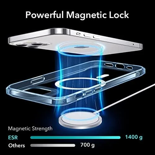The ESR cased iPhone on a MagSafe car mount